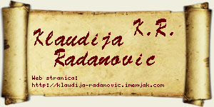 Klaudija Radanović vizit kartica